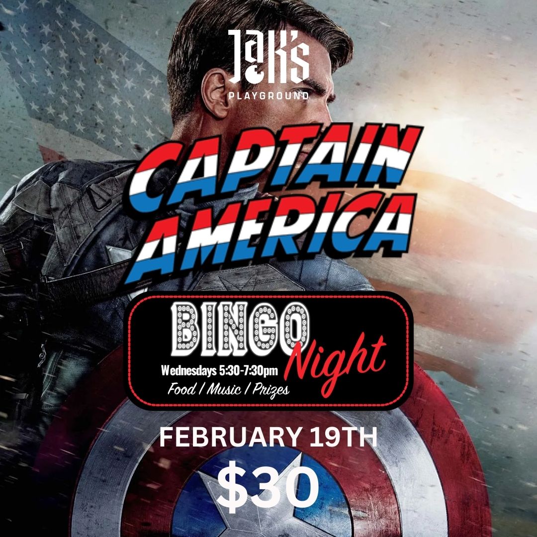 Captain America Bingo Night & Dinner - February 19th