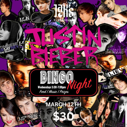 Justin Bieber Bingo Night & Dinner - March 12th